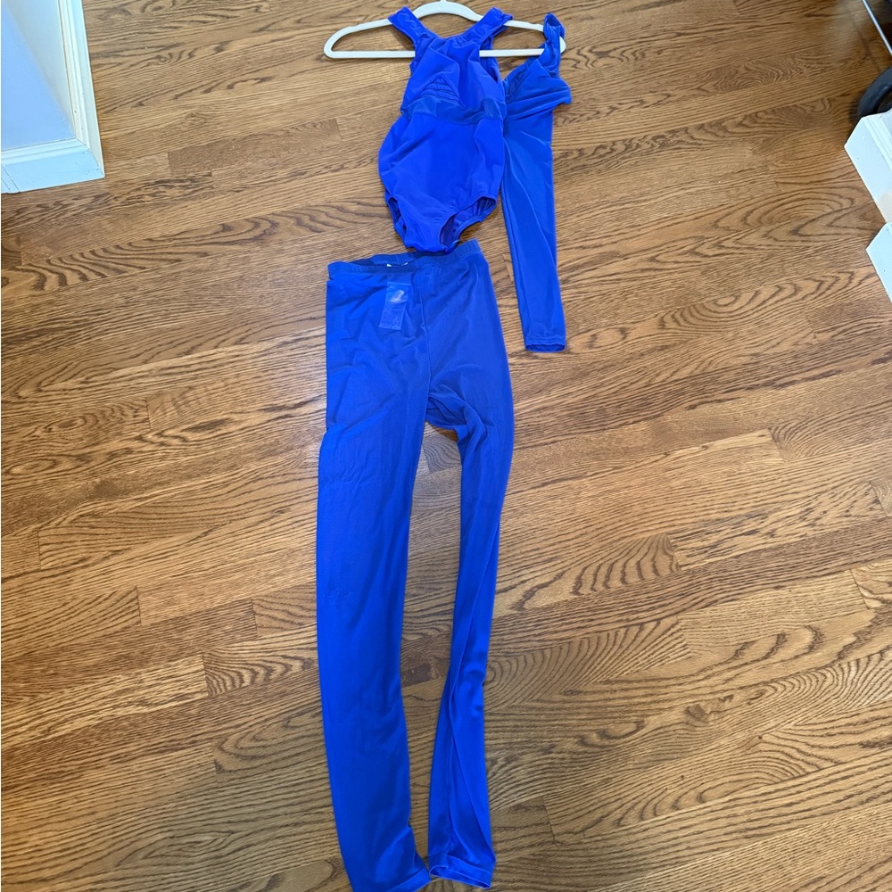 Revolution cobalt blue acro/contemporary dance costume child large